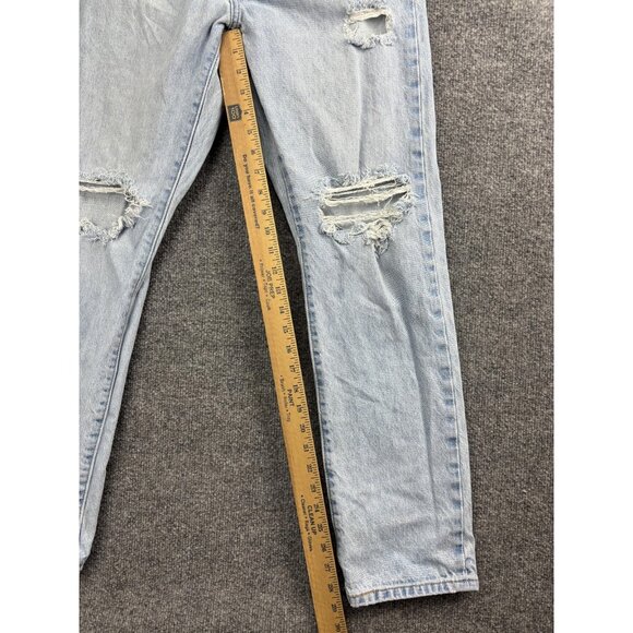 Levis 501 Jeans Mens 28x30 Light Wash Distressed Button Fly Denim High Rise - Picture 5 of 11